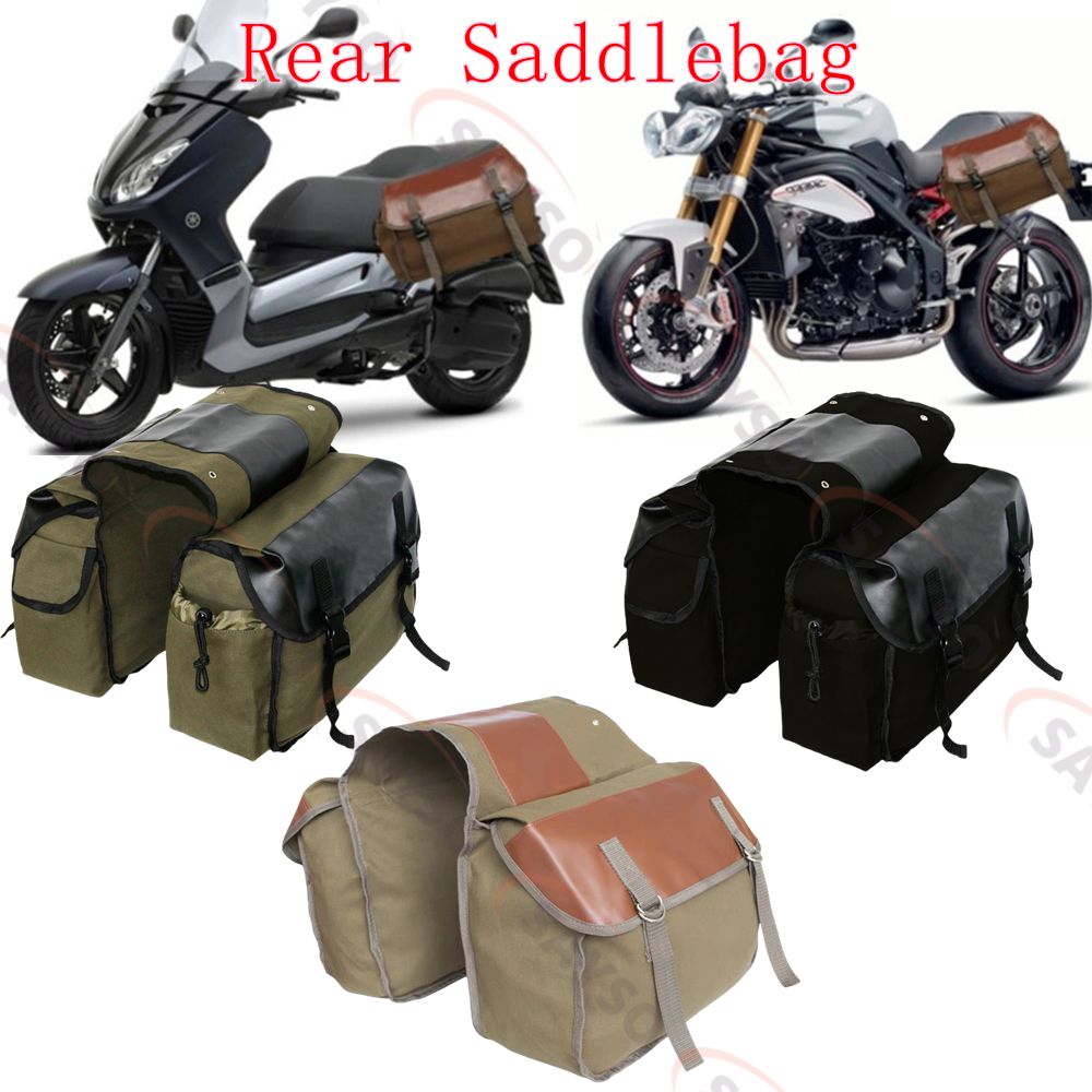 Motorcycle Gear Backpack - Leinwand Leder Hinten Satteltasche Motorrad Schwanz
