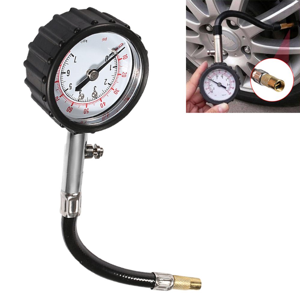 Tyre Pressure Gauge - Reifen-Luftdruck-Tester, universelles Reifendruckmessgerät mit langem Rohr,
