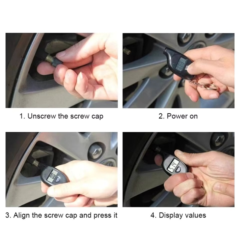 Tyre Pressure Gauge - Digitales Reifenmessgerät mit LCD-Anzeige Auto-Reifendruckprüfer Messgerät