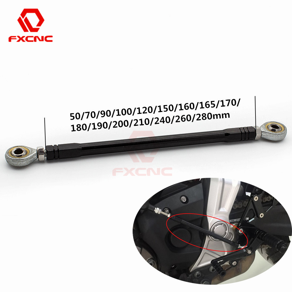 Motorcycle Gear Linkage Rod - Schwarze 40-280mm Motorrad-Fußrasten, Hintere Fußstützen, Schalthebel-Verbindungsstange