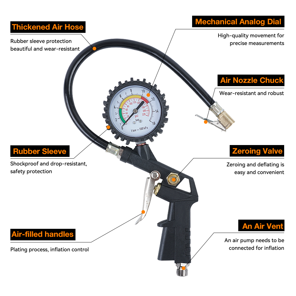Reifendruckpistole, 0-16Bar/0- – Tyre Pressure Gauge Bewertung und Preis
